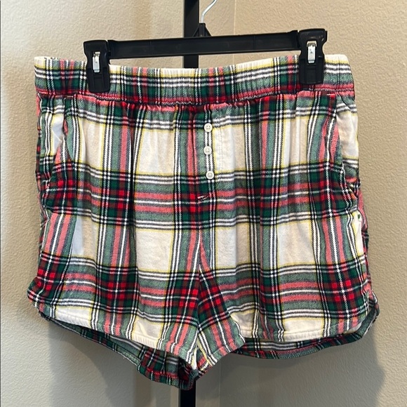 Aerie High Waist plaid flannel lounge Shorts - Picture 1 of 3